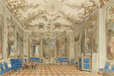 Konzertsaal des Schlosses Sanssouci, Potsdam, Deutschland von Eduard Gaertner